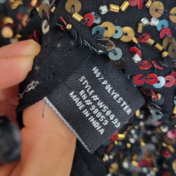 Walter Baker Fully Sequins Lara Top‎ Small Colorful Night Sheer Tank Gunmetal - Picture 11 of 16